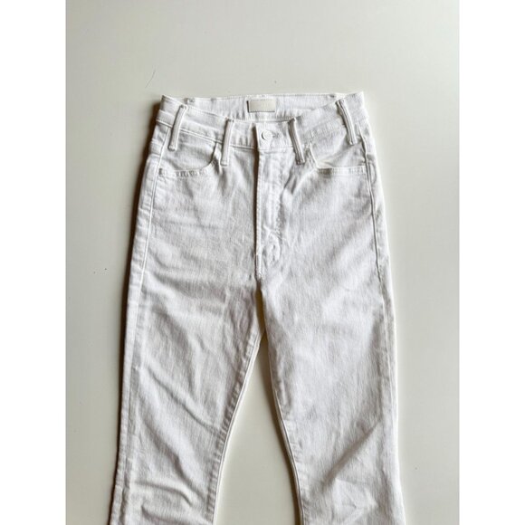 MOTHER The Hustler Ankle Fray Fairest of Them All White Flare Jeans, Size 26 - Picture 6 of 16